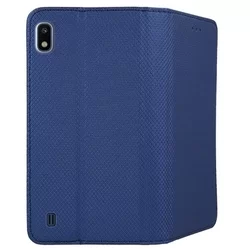 Telefontok Samsung Galaxy A10 - kék mágneses szilikon keretes könyvtok-1
