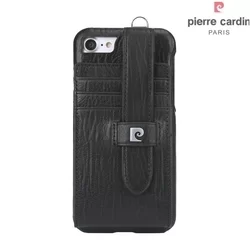 Telefontok Pierre Cardin Valódi Bőr Tok Fekete IPhone 7/8 (8719273129739)-1