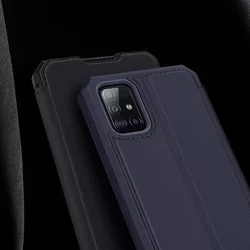 Telefontok Samsung Galaxy A51 - Dux Ducis Skin X fekete flipcover tok-1