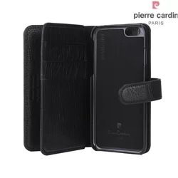 Telefontok Pierre Cardin Kihajtható Valódi Bőr Tok IPhone 7 Plus / 8 Plus - Fekete (8719273206126)-2