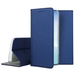 Telefontok Samsung Galaxy Note10 Lite - kék mágneses szilikon keretes könyvtok-3
