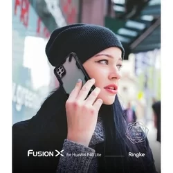 Telefontok Huawei P40 Lite - Ringke Fusion X fekete terepmintás ütésálló tok-6