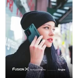 Telefontok Huawei P40 Pro - Ringke Fusion X türkiz ütésálló tok-2