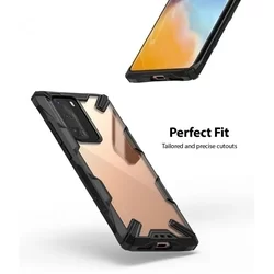 Telefontok Huawei P40 Pro - Ringke Fusion X fekete ütésálló tok-1