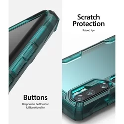 Telefontok Xiaomi Mi Note 10 / Mi Note 10 Pro - Ringke Fusion X türkiz ütésálló tok-1
