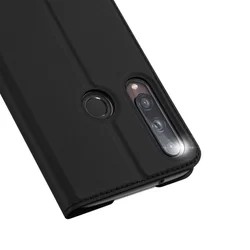 Telefontok Huawei P40 Lite E - Dux Ducis fekete flipcover tok-5