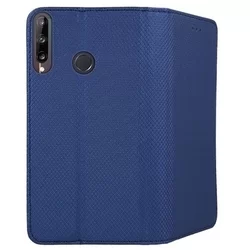Telefontok Huawei P40 Lite E - kék mágneses szilikon keretes könyvtok-2