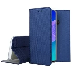 Telefontok Huawei P40 Lite E - kék mágneses szilikon keretes könyvtok-3