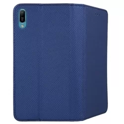 Telefontok Huawei Y6 2019 - kék mágneses szilikon keretes könyvtok-2
