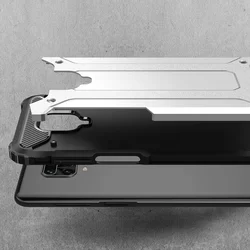 Telefontok Xiaomi Redmi Note 9S - Forcell Defender ezüst ütésálló hátlap tok-2