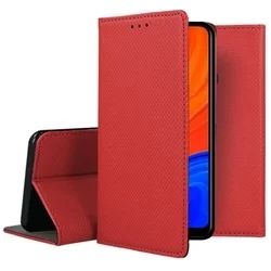 Telefontok Huawei Y6s 2019 / Honor 8A - piros mágneses szilikon keretes könyvtok-3