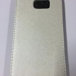 Telefontok Samsung G928 Galaxy S6 Edge Plus - fehér szilikon keretes vékony flip tok-1