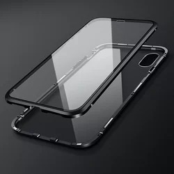 Telefontok iPhone 11 PRO - mágnesesen záródó tok, fém kerettel, átlátszó üveg hát- és előlappal-2