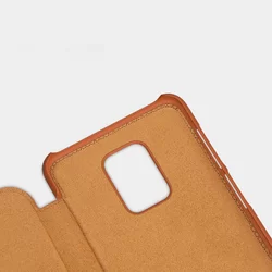 Telefontok Xiaomi Redmi Note 9 Pro Max - Nillkin Qin Kihajtható bőr tok barna-3