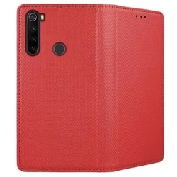 Telefontok Xiaomi Redmi Note 8T - piros mágneses szilikon keretes könyvtok-3