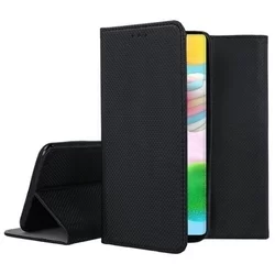 Telefontok Samsung Galaxy A41 - fekete mágneses szilikon keretes könyvtok-1