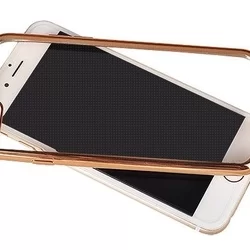 Telefontok Samsung Galaxy S6 G920 - átlátszó, arany keretes vékony szilikon tok-1