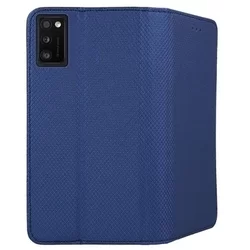 Telefontok Samsung Galaxy A41 - kék mágneses szilikon keretes könyvtok-3