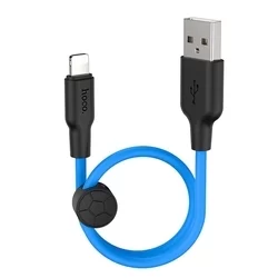 Kábel: HOCO Plus X21 - iPhone (Lightning) kék adatkábel 1m, 2,4A-1