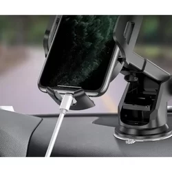 Autós telefontartó: TECH PROTECT - univerzális, tapadókorongos 360 fokban elfordítható, fekete-6