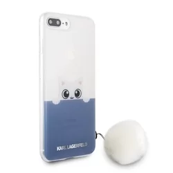 Telefontok iPhone 7 Plus / 8 Plus - Karl Lagerfeld Kék Macskás Kemény Tok-3