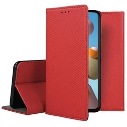 Telefontok Samsung Galaxy A21S - piros mágneses szilikon keretes könyvtok-3