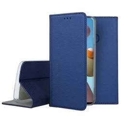 Telefontok Samsung Galaxy A21S - kék mágneses szilikon keretes könyvtok-3