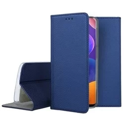 Telefontok Samsung Galaxy A31 - kék mágneses szilikon keretes könyvtok-2