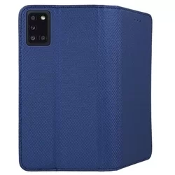 Telefontok Samsung Galaxy A31 - kék mágneses szilikon keretes könyvtok-3