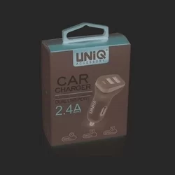 Autós töltő: UNIQ - fehér 2USB-s szivartöltőfej, 2.4A-1