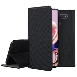 Telefontok LG K51S - fekete mágneses szilikon keretes könyvtok-1