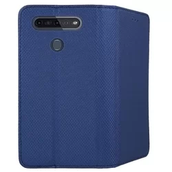 Telefontok LG K51S - kék mágneses szilikon keretes könyvtok-2