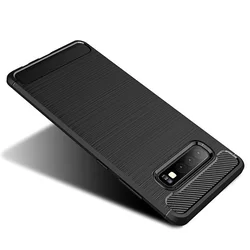 Telefontok Samsung Galaxy S10+ (S10 Plus) - Forcell Carbon Fiber fekete szilikon tok-2