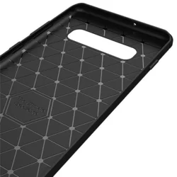 Telefontok Samsung Galaxy S10+ (S10 Plus) - Forcell Carbon Fiber fekete szilikon tok-3