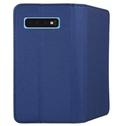 Telefontok Samsung Galaxy S10+ (S10 Plus) - kék mágneses szilikon keretes könyvtok-2