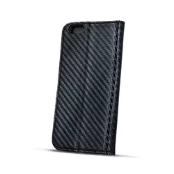 Telefontok Samsung J710 Galaxy J7 2016 - Carbon fekete mágneses szilikon keretes könyvtok-1
