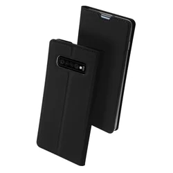 Telefontok Samsung Galaxy S10 Plus - DUX DUCIS fekete kinyitható tok-1