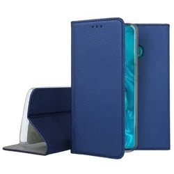 Telefontok Honor 9X Lite - kék mágneses szilikon keretes könyvtok-3