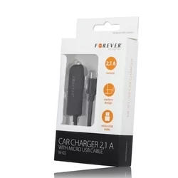 Autós töltő Forever M-02 - fekete micro USB szivartöltő, 1A-1