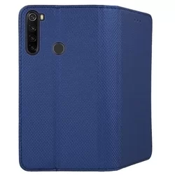 Telefontok Xiaomi Redmi Note 8T - kék mágneses szilikon keretes könyvtok-3
