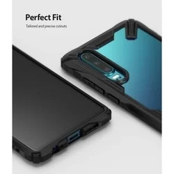 Telefontok Huawei P30 - Ringke Fusion X fekete ütésálló hátlap tok-3