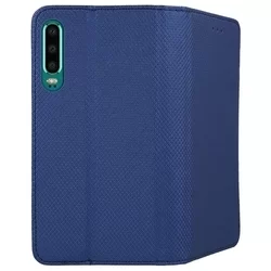 Telefontok Huawei P30 - kék mágneses szilikon keretes könyvtok-3