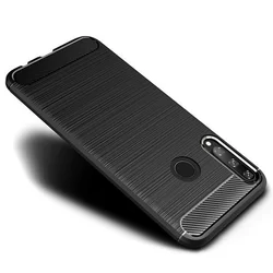 Telefontok Huawei Y6p - Carbon fiber fekete szilikon tok-2