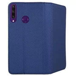 Telefontok Huawei Y6p - kék mágneses szilikon keretes könyvtok-1