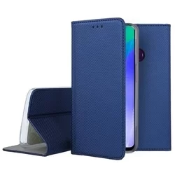 Telefontok Huawei Y6p - kék mágneses szilikon keretes könyvtok-3
