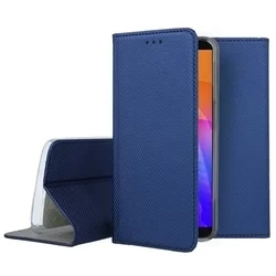 Telefontok Huawei Y5p - kék mágneses szilikon keretes könyvtok-1