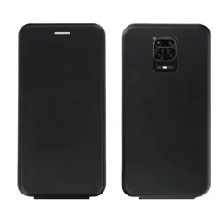 Telefontok Xiaomi Redmi Note 9S - Lefelé nyíló mágneses Elegance Flexi Fliptok fekete-2