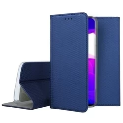 Telefontok Xiaomi Mi 10 Lite 5G - kék mágneses szilikon keretes könyvtok-2