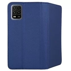 Telefontok Xiaomi Mi 10 Lite 5G - kék mágneses szilikon keretes könyvtok-3