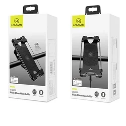 Biciklis telefontartó: USAMS ZJ053 - Univerzális bicikli kormányra szerelhető fekete telefon tartó (4,5-6 col)-2